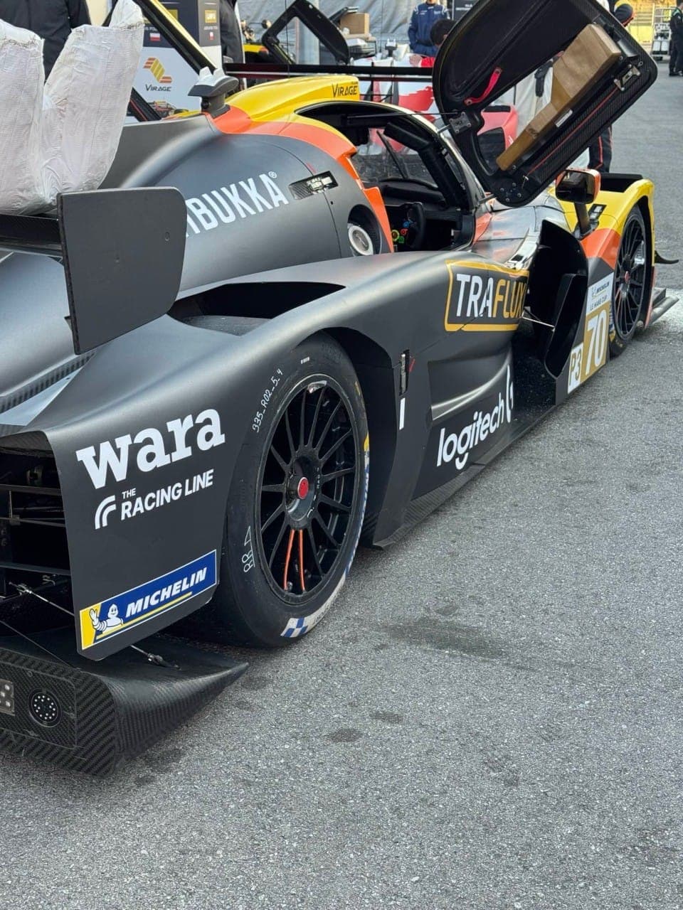 The Racing Line sticker on a race car 2
