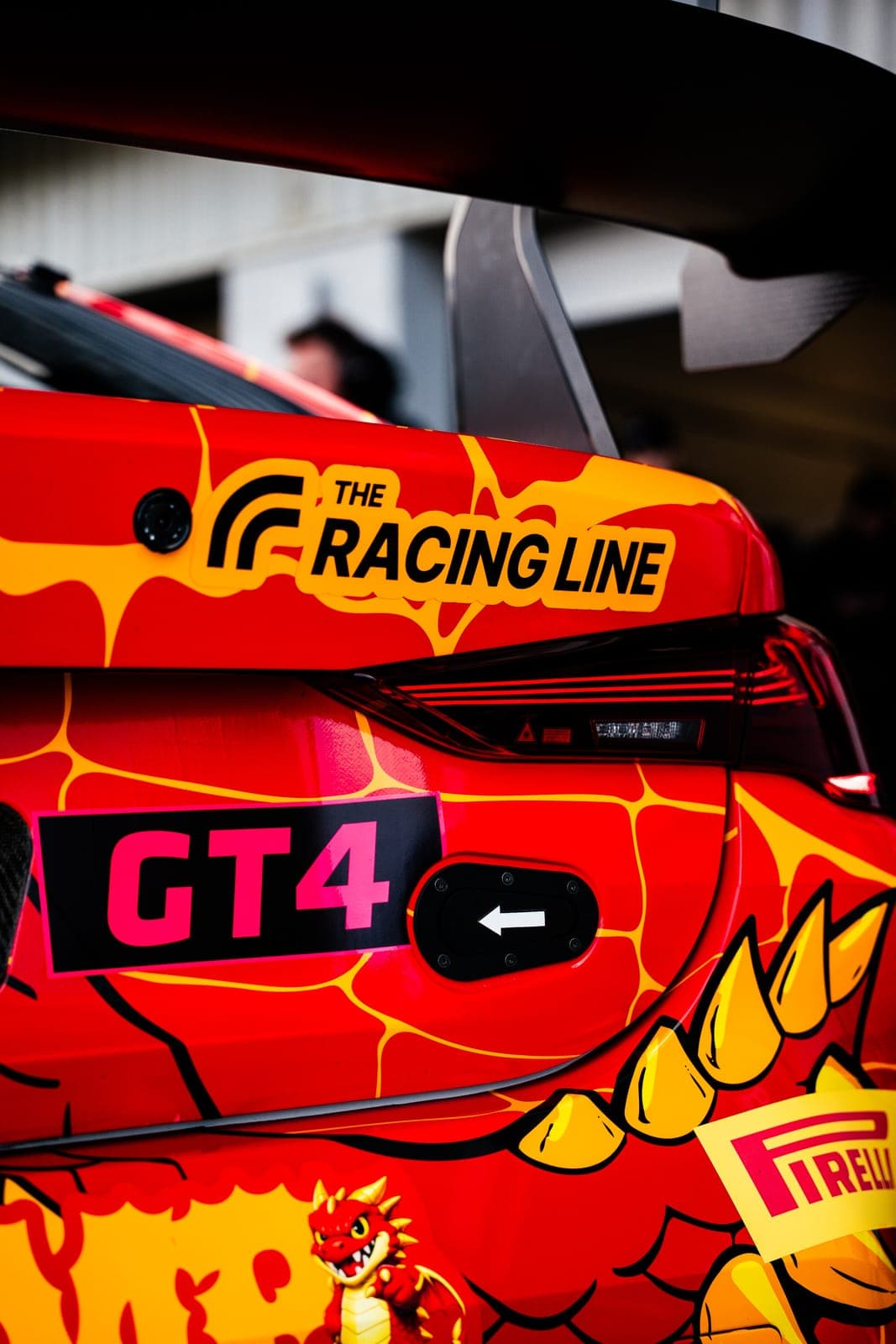 The Racing Line sticker on a race car 1